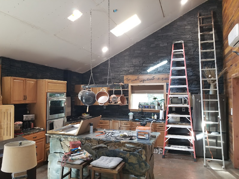 Interior kitchen wall and finish work in progress